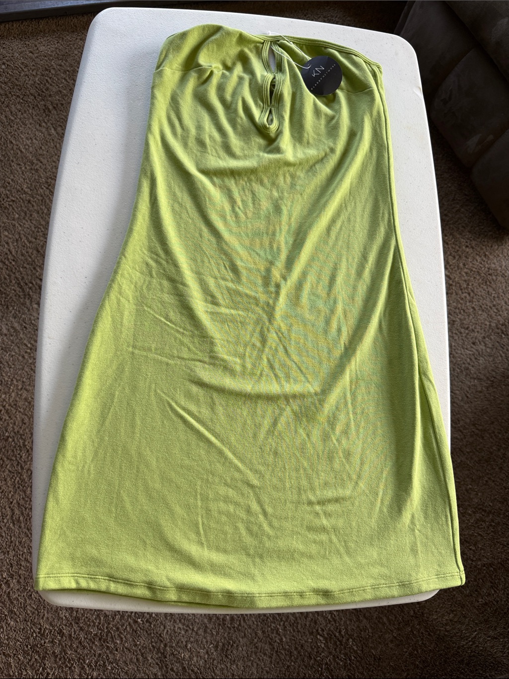 Klassy Network Palm Green Strapless Dress